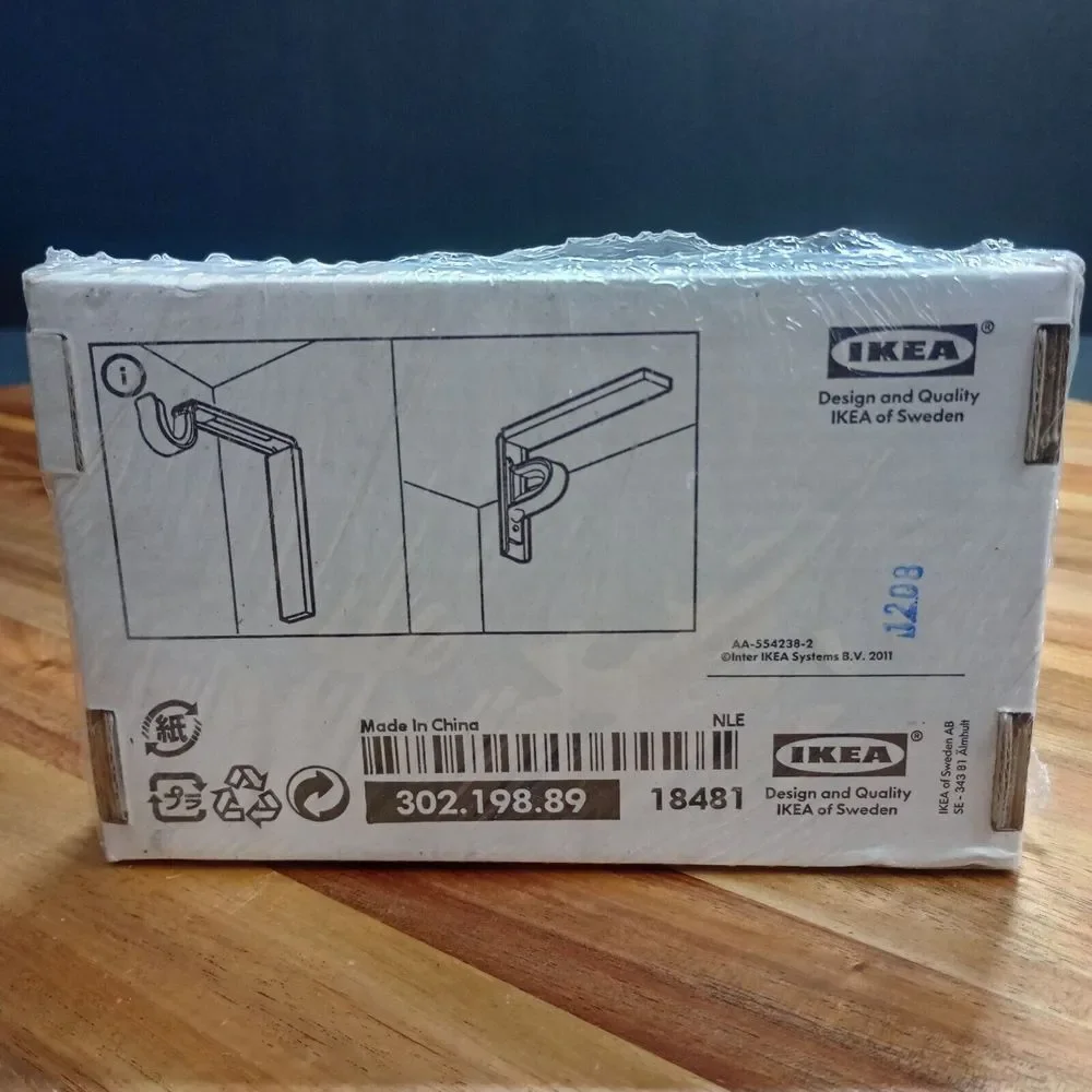 IKEA Betydlig Ceiling Bracket Curtain‎ Rod Holder White 302.198.89 Set of 4